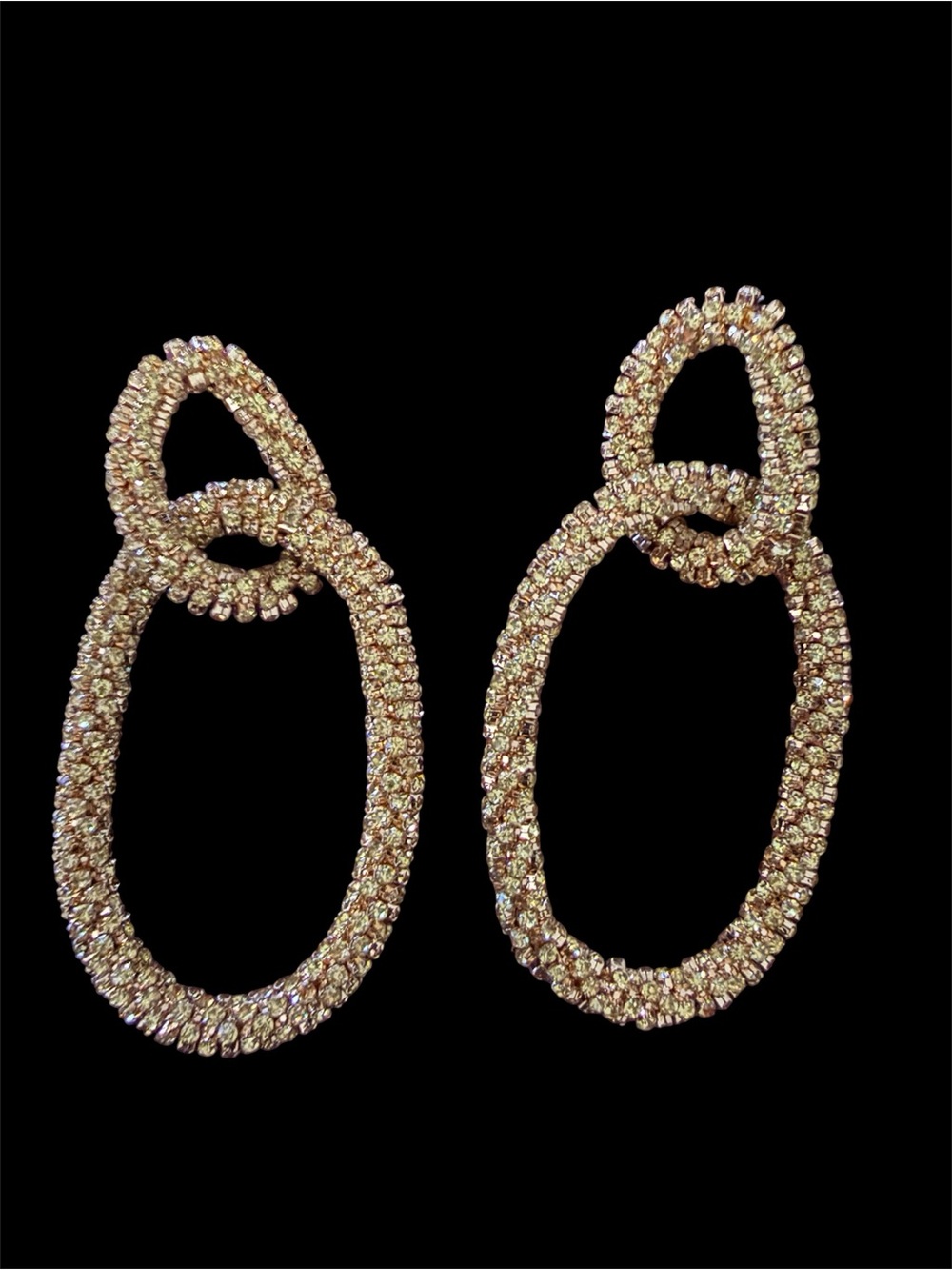 Fashion Nova Gold Crystal Double Loop Earrings